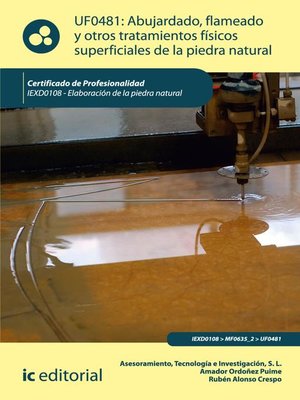 cover image of Abujardado, flameado y otros tratamientos físicos superficiales de la piedra natural. IEXD0108